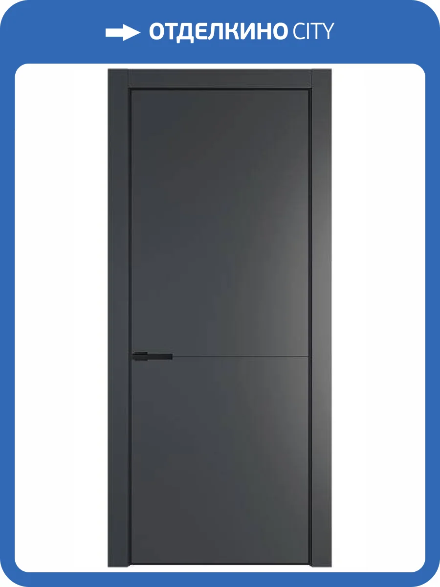 Межкомнатная дверь Profil Doors 16 PA полотно Графит, профиль черный, алюминиевый молдинг 3мм 700x2000 фото 2
