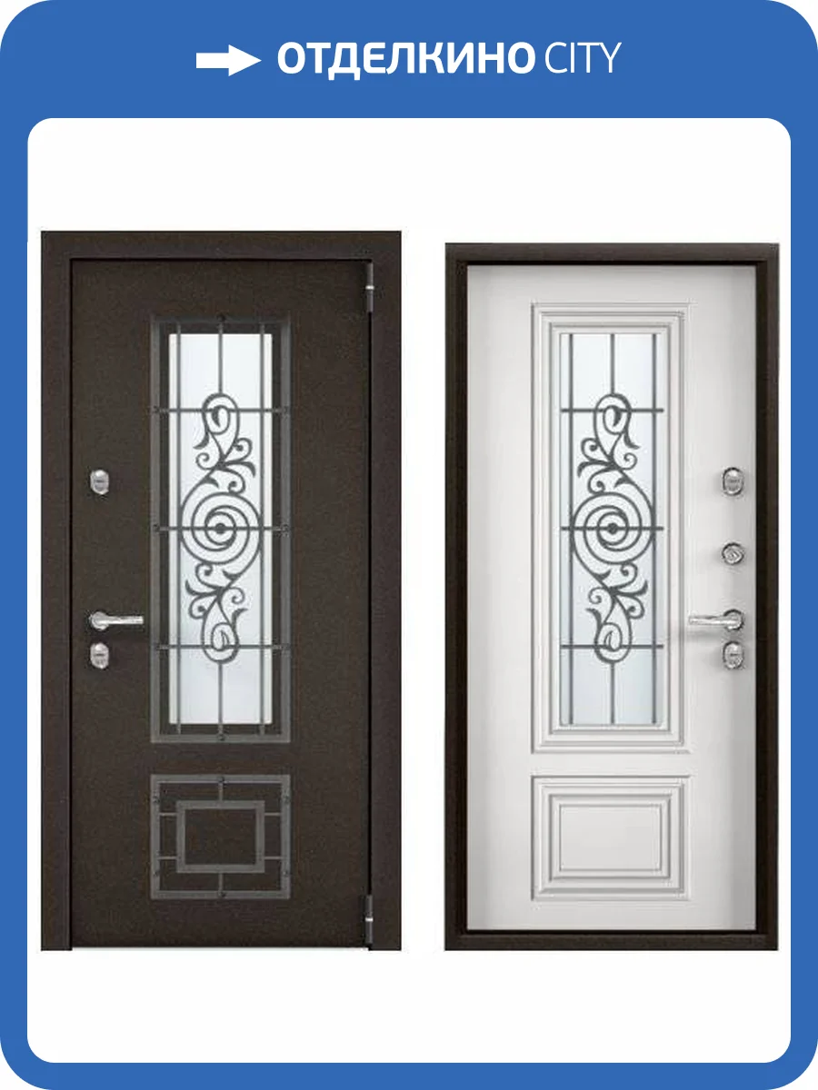 Входная стальная дверь Torex SNEGIR PRO-C MP 3917851 Букле коричневый/Белый (арт. КТ Белый) 2000x880 фото 2