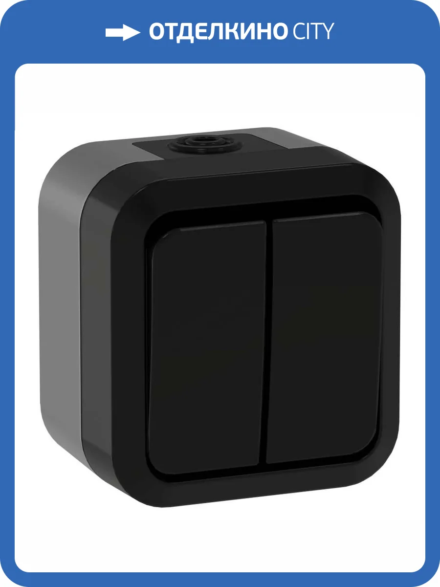 Выключатель 2-клавишный проходной IEK Tors TS-V22-0-10-55-K53 графит фото 7