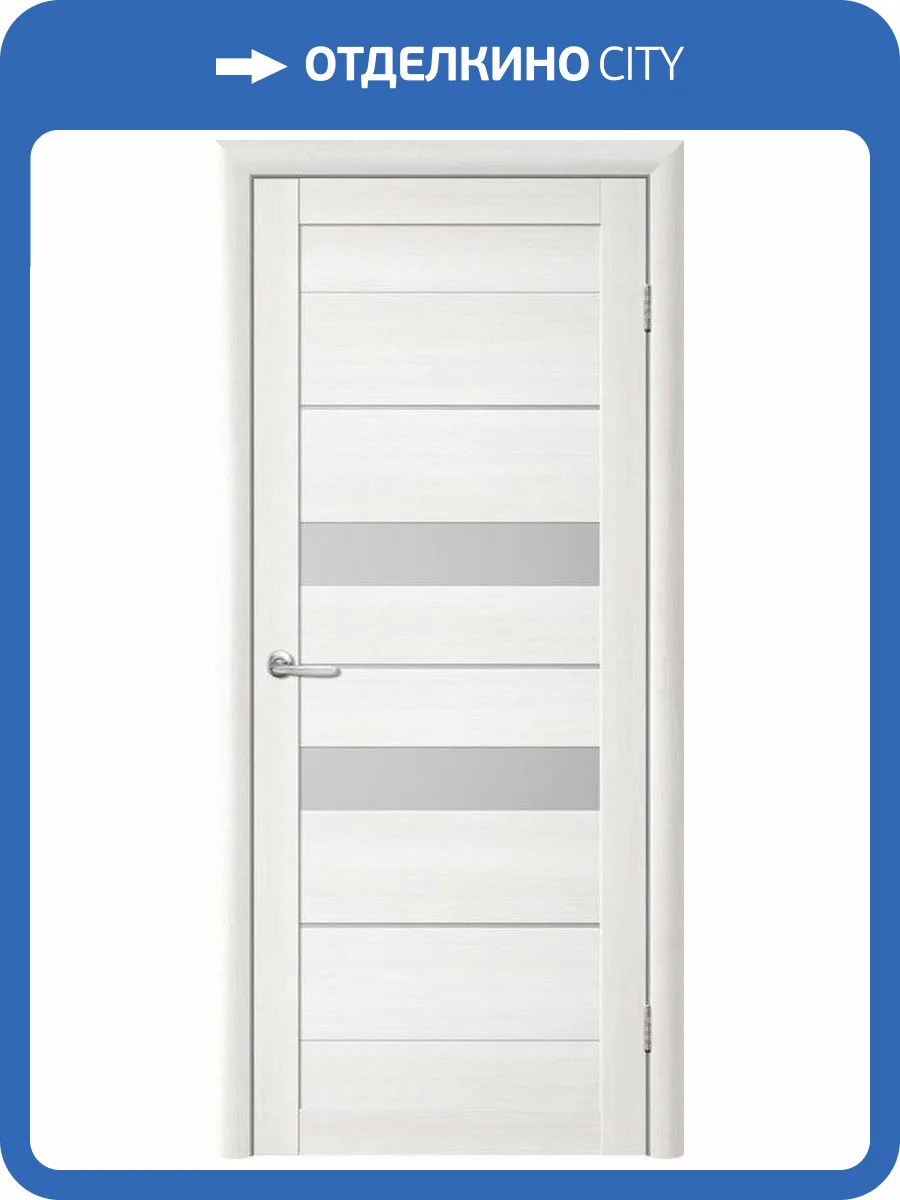 Межкомнатная дверь Albero Т-4 остеклённая лиственница белая мателюкс 700x2000 фото 2