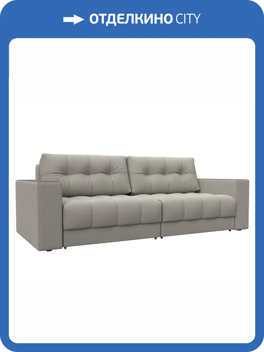 Прямой диван Лига Диванов Лига-049 НПБ 128382 амур 02 бежевый, с декором фото 11