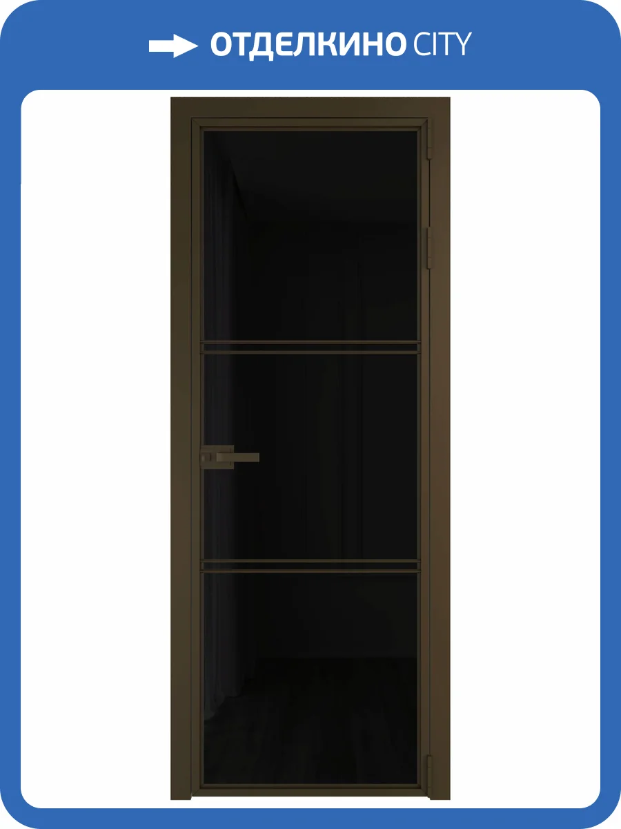 Межкомнатная дверь Profil Doors 3 AX цвет профиля Деорэ, стекло безопасное 6 мм черный триплекс 600x2000 фото 2