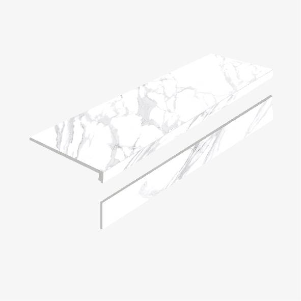 Ступень Staro L Porcelain Step Statuario Calipso Matt с подступенником 32x120