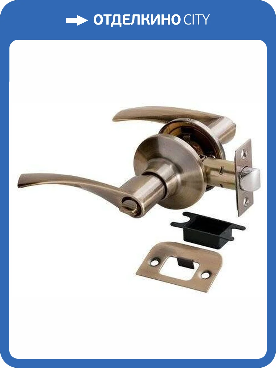 Дверная ручка Rucetti HK-02 WC AB с фиксатором античная бронза фото 4