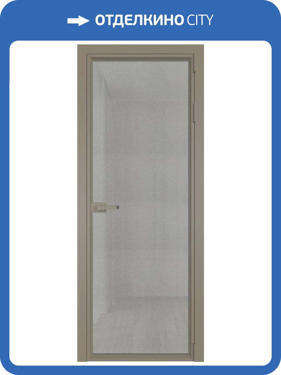 Межкомнатная дверь Profil Doors 1 AV цвет профиля Никель матовый, стекло безопасное 6 мм рэте 800x2000 фото 2