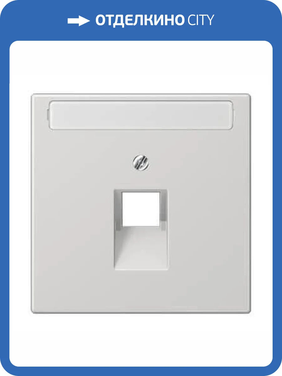 Накладка 1-ой наклонной телефонной/компьютерной розетки с полем для надписи Jung LS 990 светло-серая LS969-1NAUALG фото 2