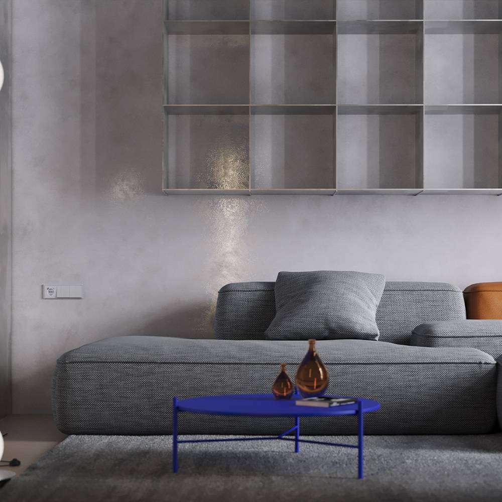 Лицевая панель для розетки с заземлением, шторками и USB Type A+C Voltum S70 VLS001016 серый фото 5