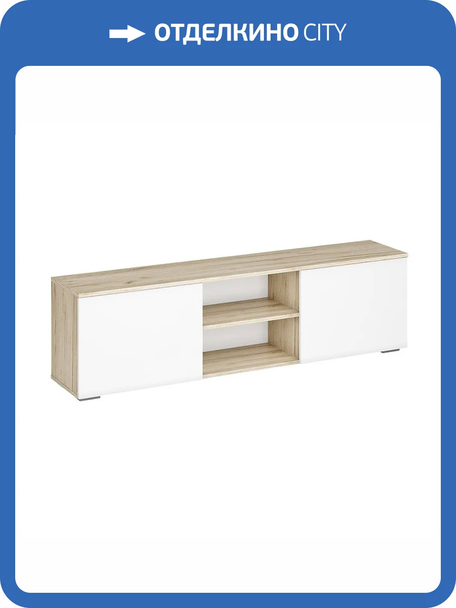 Тумба под ТВ Интерьер-Центр Вирола ТБ01-1600 00-00162678 дуб крафт серый/белый глянец фото 6