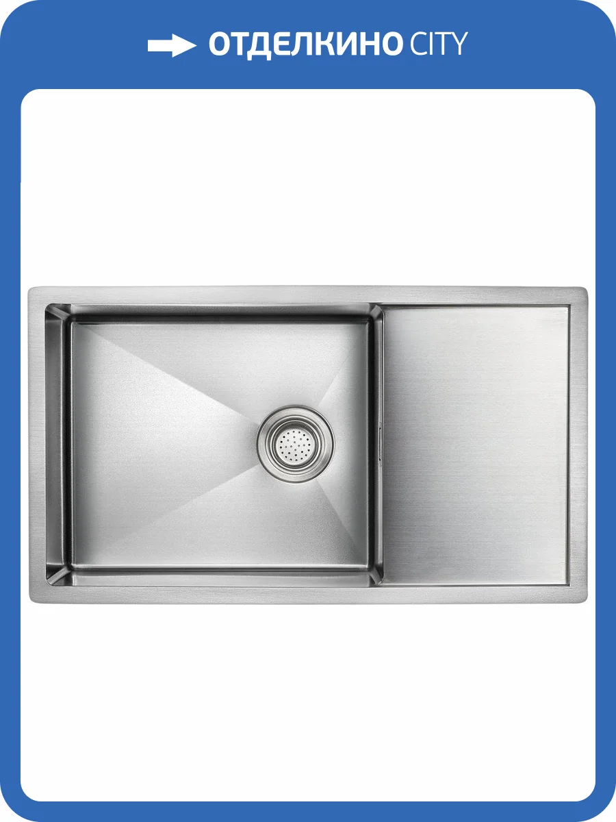 Мойка кухонная Paulmark Platte PM807844-BS брашированная нержавеющая сталь фото 5