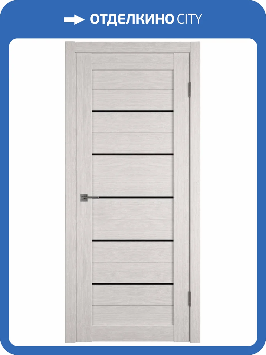 Межкомнатная дверь Владимирская Фабрика Дверей Atum 5 Bianco стекло Black Gloss 800x2000 фото 2