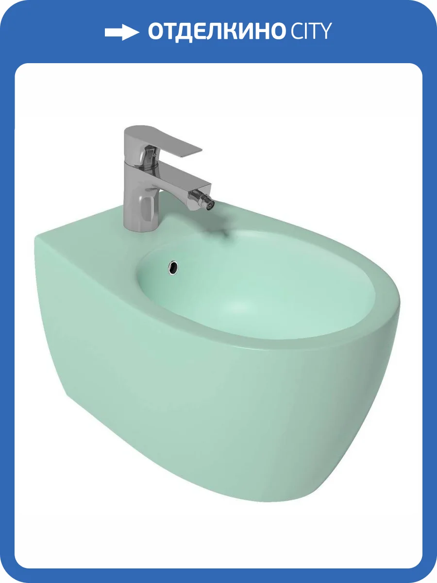 Биде подвесное Isvea Sentimenti Neo 10AR41010SV-2T мятно-зеленое матовое фото 3