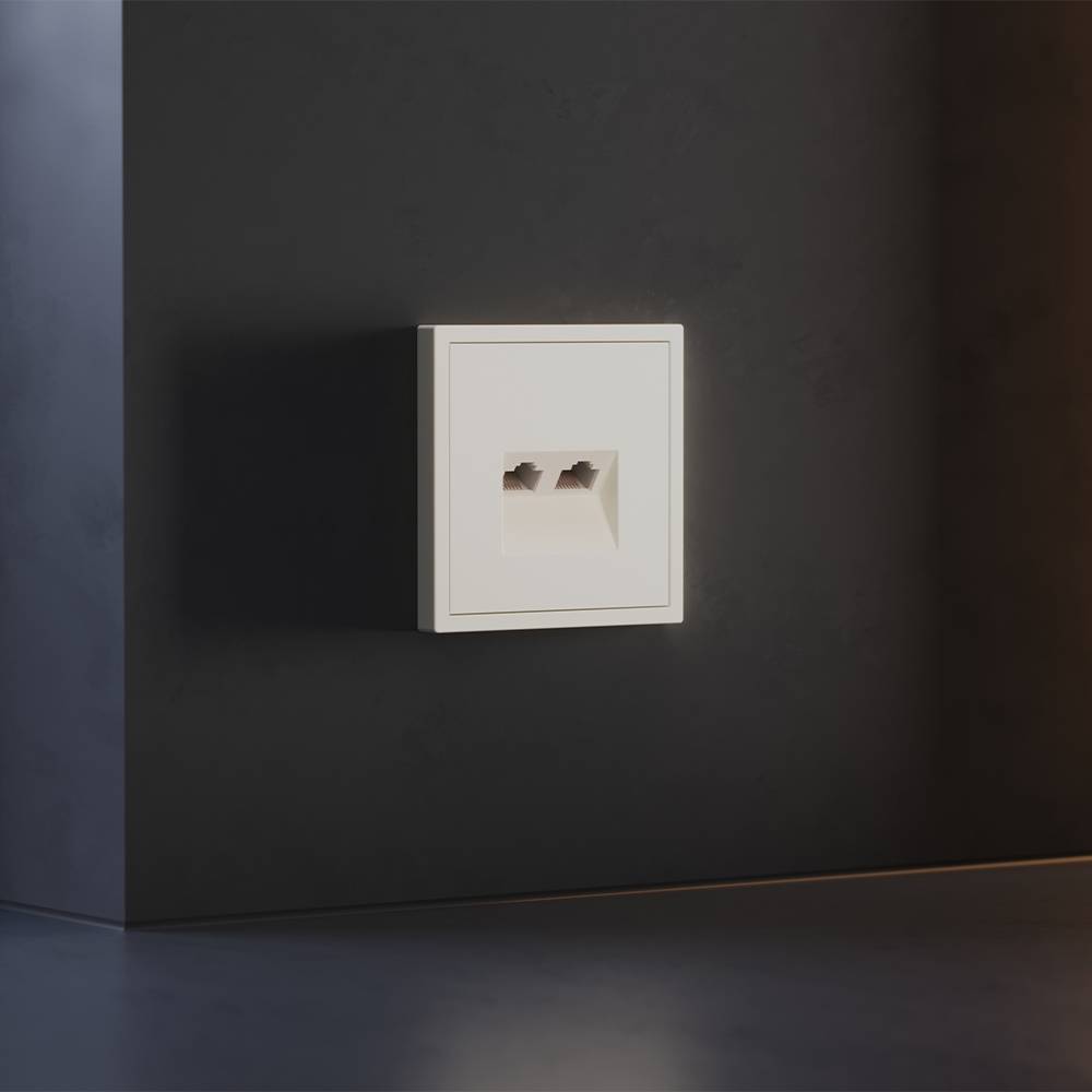 Лицевая панель для двойной компьютерной розетки RJ-45 Voltum S70 VLS001413 хлопок фото 4