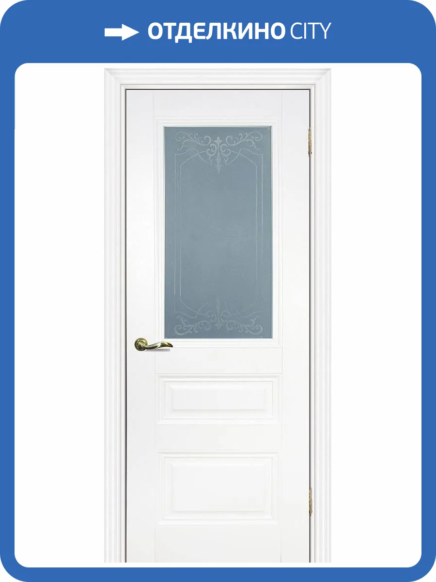 Межкомнатная дверь Profilo Porte экошпон PSC-29, остекленная, белый 600x2000 фото 2