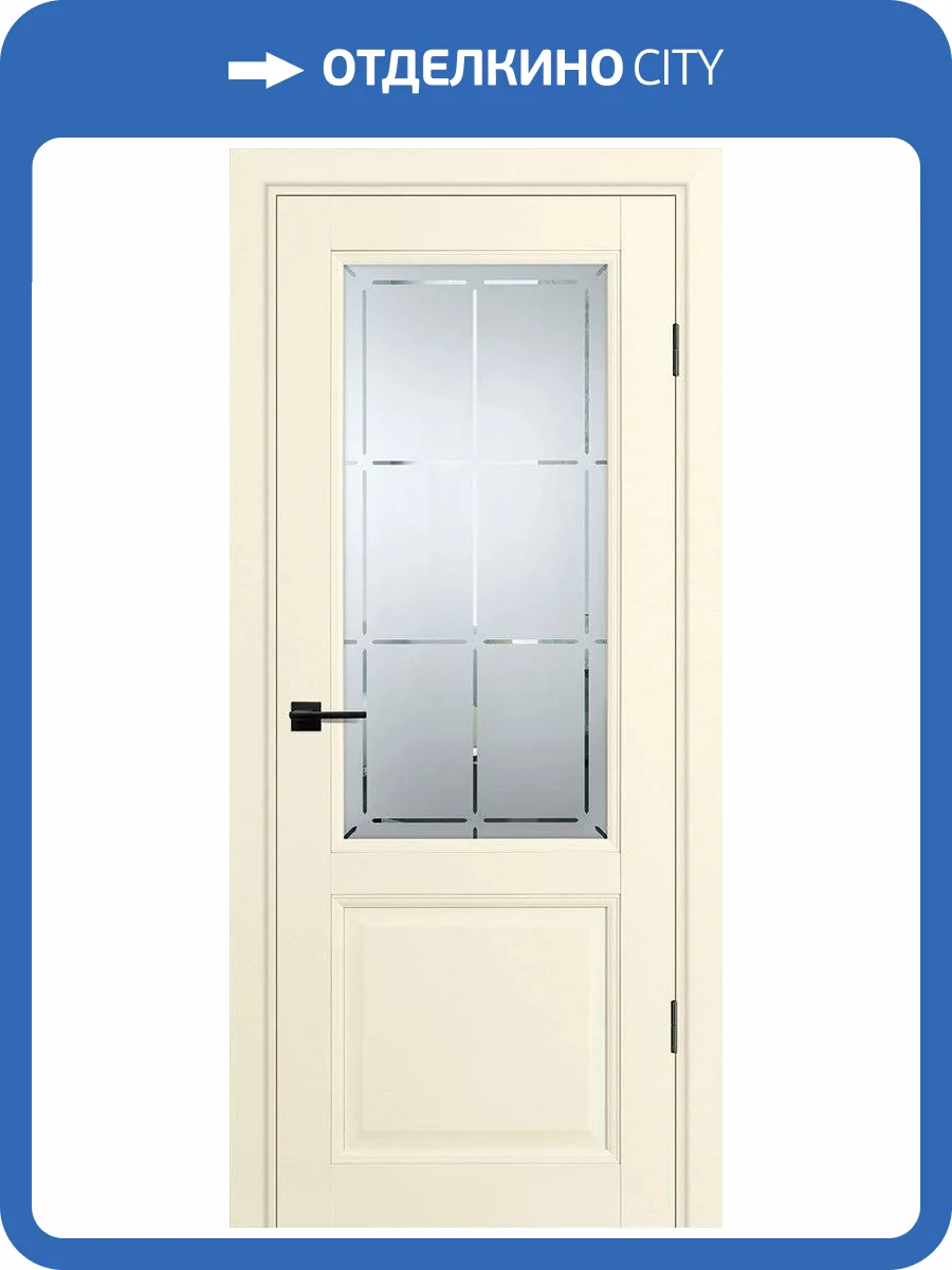 Межкомнатная дверь Profilo Porte экошпон PSU-37, остекленная, магнолия 600x2000 фото 2