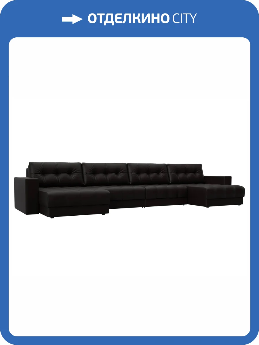 П-образный диван Лига Диванов Лига-049 НПБ Лонг 128569 GRIFON 12 коричневый, с декором фото 10