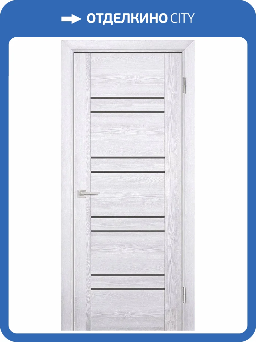 Межкомнатная дверь Profilo Porte экошпон PSK-1, остеклённая, серый лакобель, ривьера айс 800x2000 фото 2