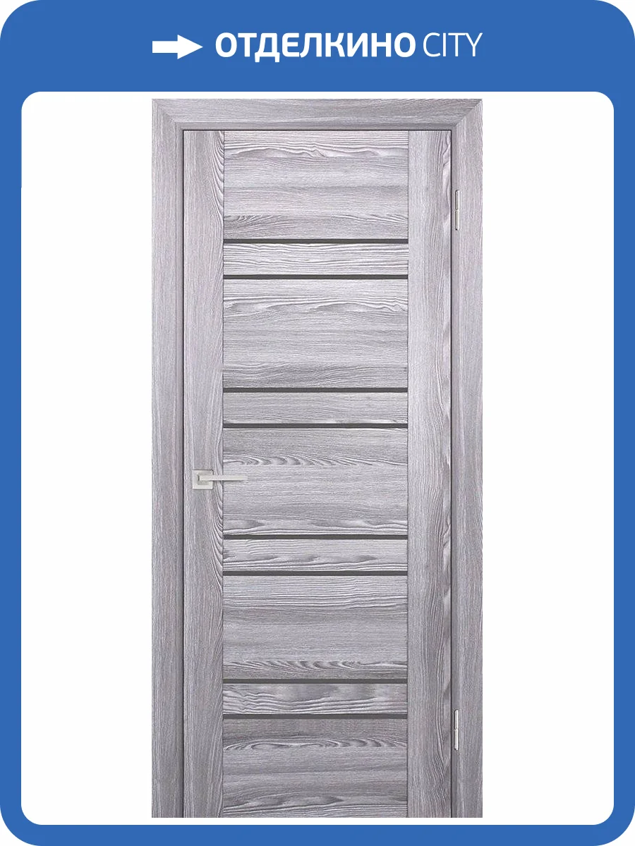 Межкомнатная дверь Profilo Porte экошпон PSK-1, остеклённая, серая лакобель, ривьера грей 600x2000 фото 2