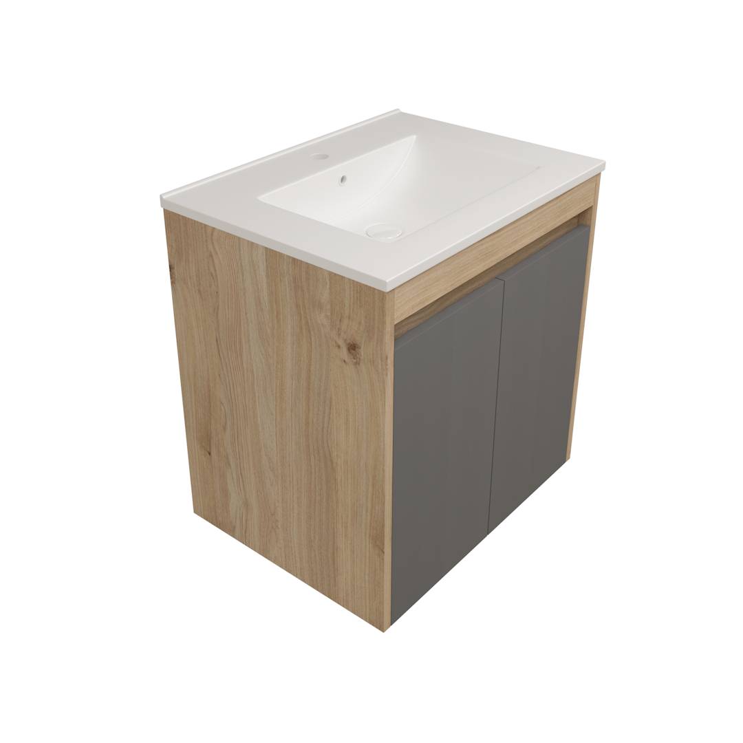 Тумба под раковину Watersense Paula W00895 дуб, 60 см фото 3