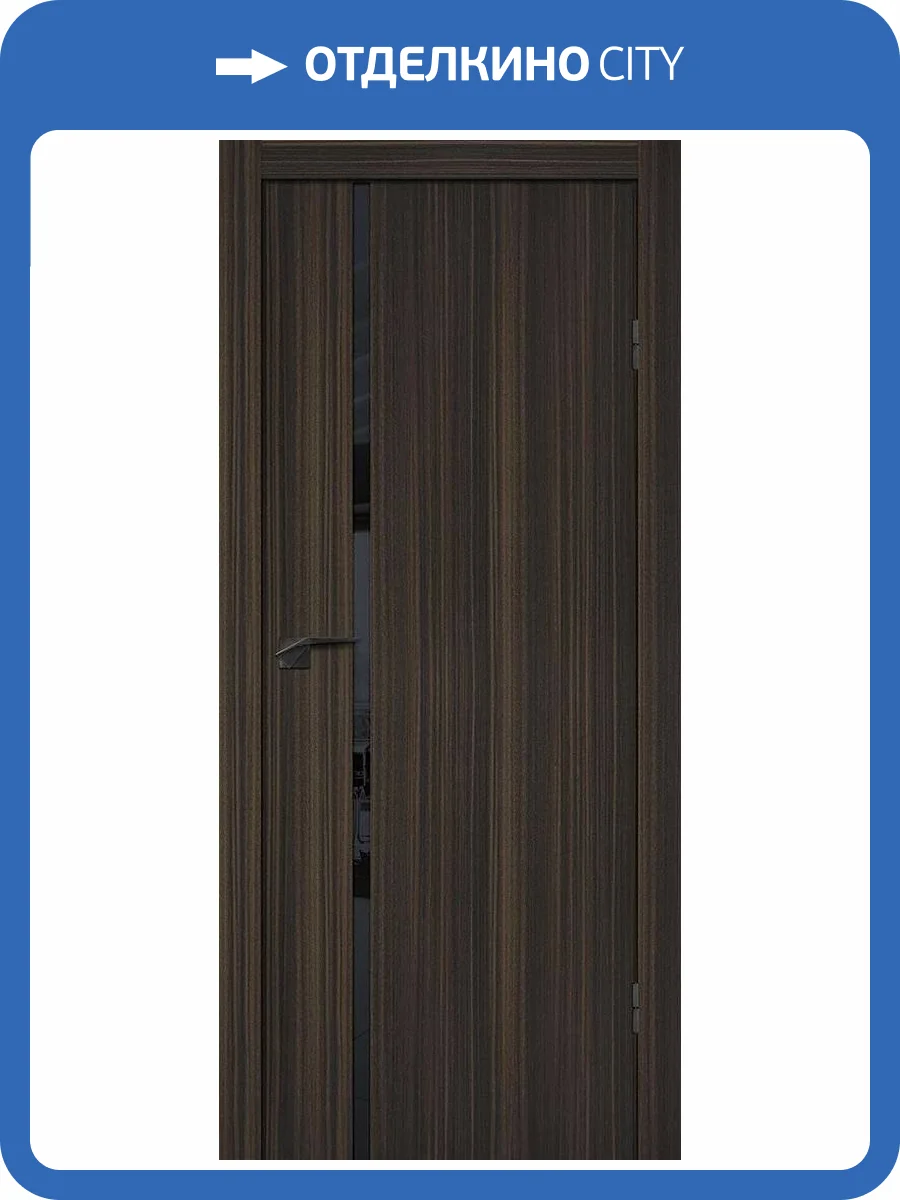 Межкомнатная дверь Profilo Porte P-22 полотно Эвкалипт африканский, стекло черный лакобель 900x2000 фото 2