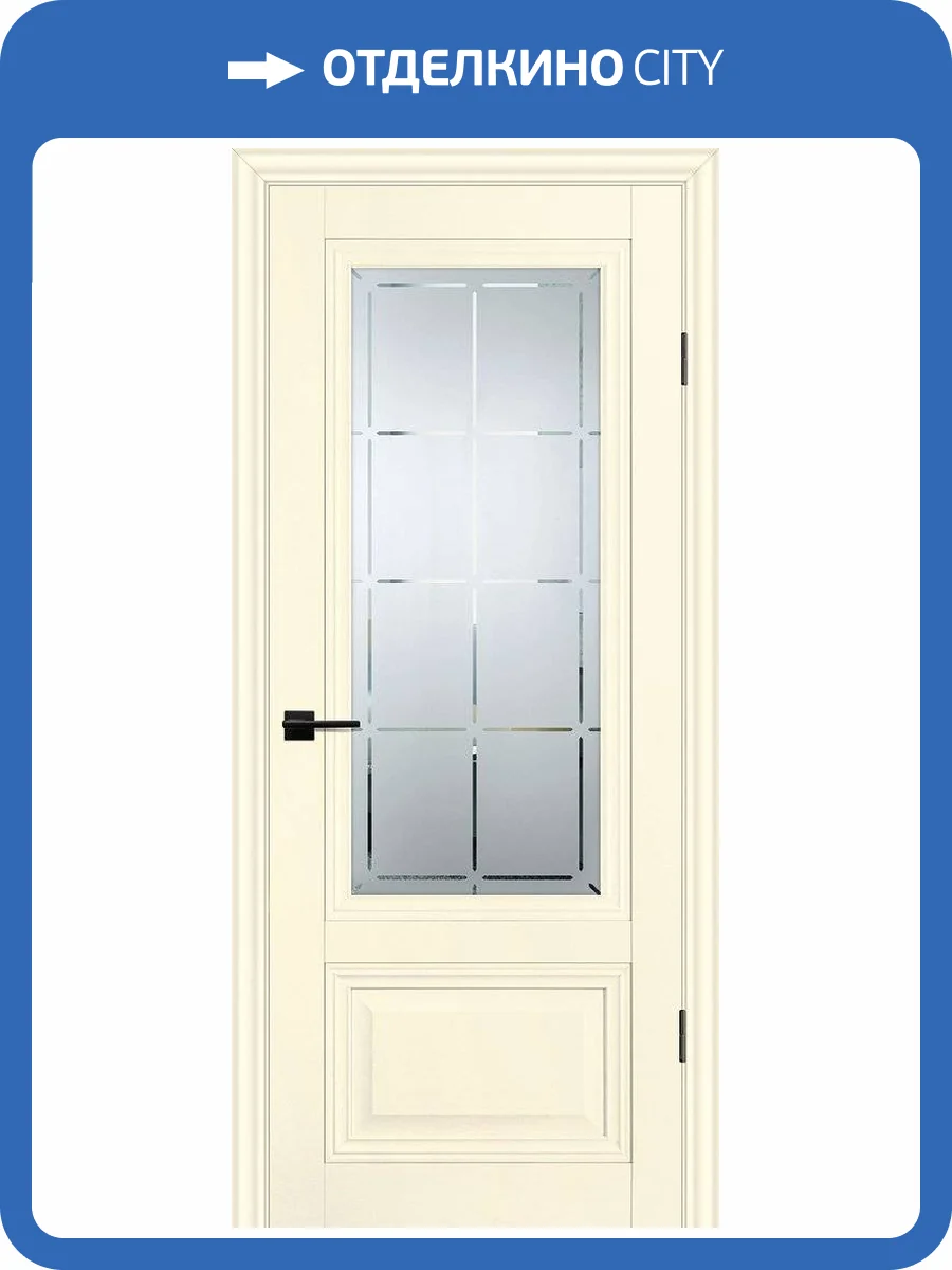 Межкомнатная дверь Profilo Porte экошпон PSC-37, остекленная, магнолия 600x2000 фото 2