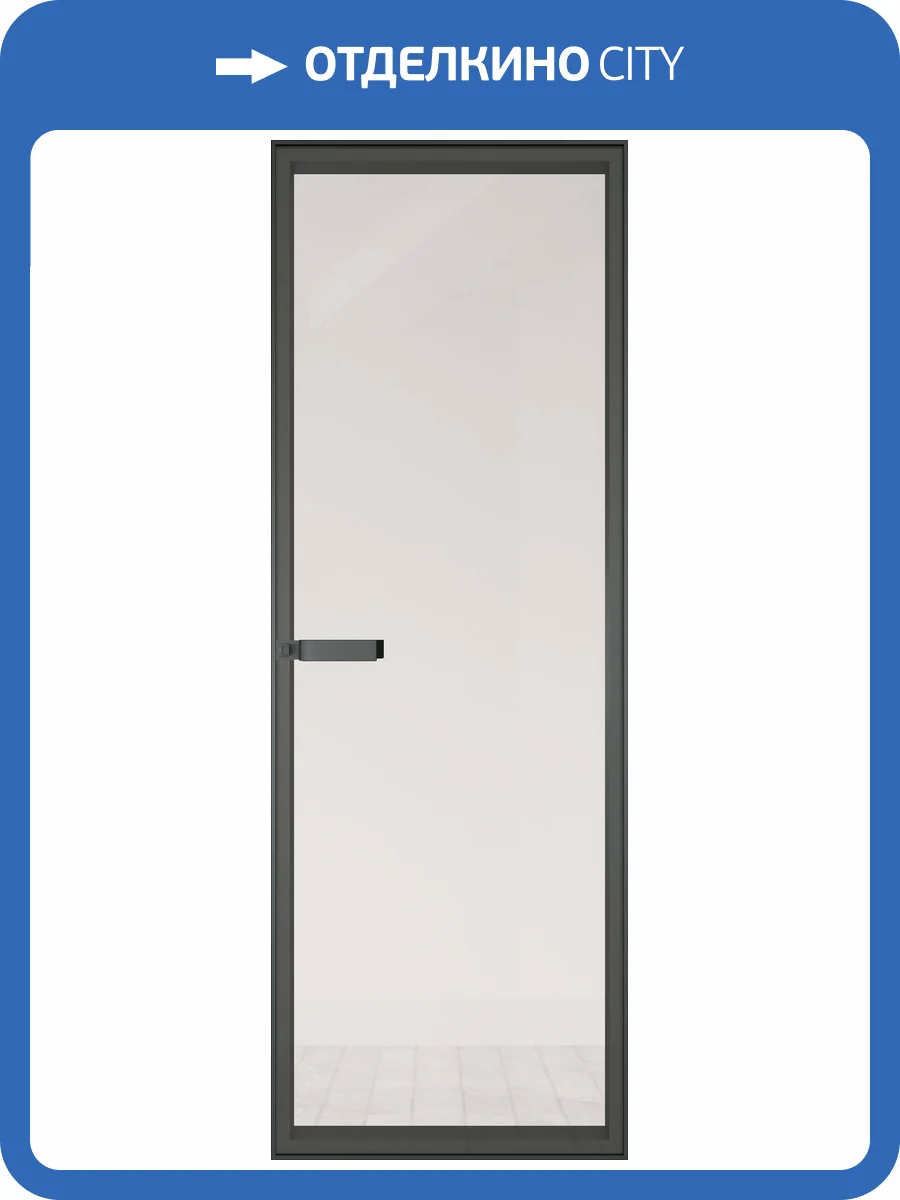 Межкомнатная дверь Profil Doors 1 AGN цвет профиля Серая ночь, стекло безопасное 4 мм прозрачное 700x2000 фото 2