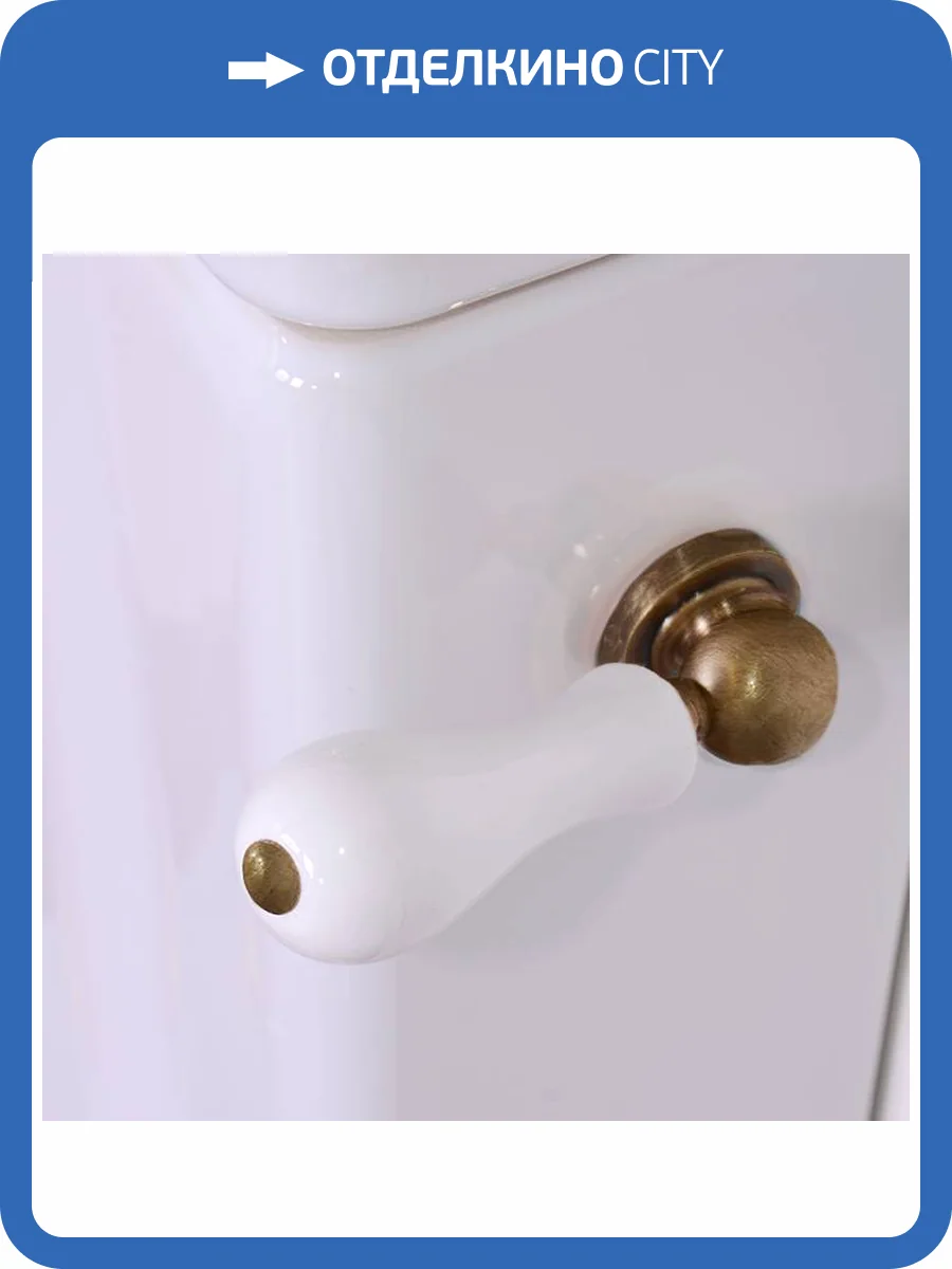 Механизм смыва Kerasan Waldorf 757093 с боковой ручкой (уст-ка справа) для низкого бачка бронза фото 2