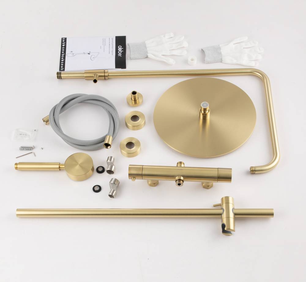 Душевая стойка Abber Wasser Kreis 316 AF8160BG брашированное светлое золото фото 2