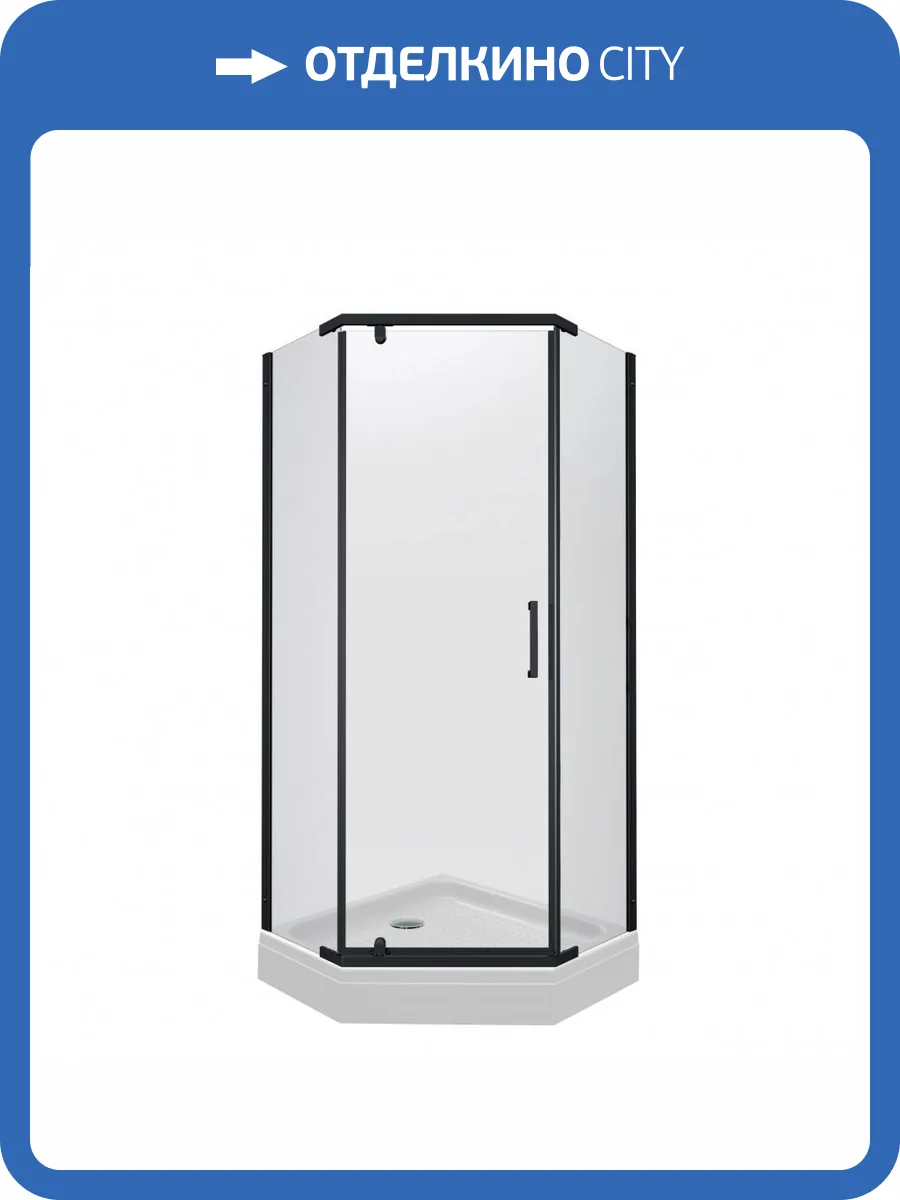 Душевой уголок Triton Дека Щ0000062933 с поддоном, профиль черный, стекло прозрачное, 100x100 фото 7