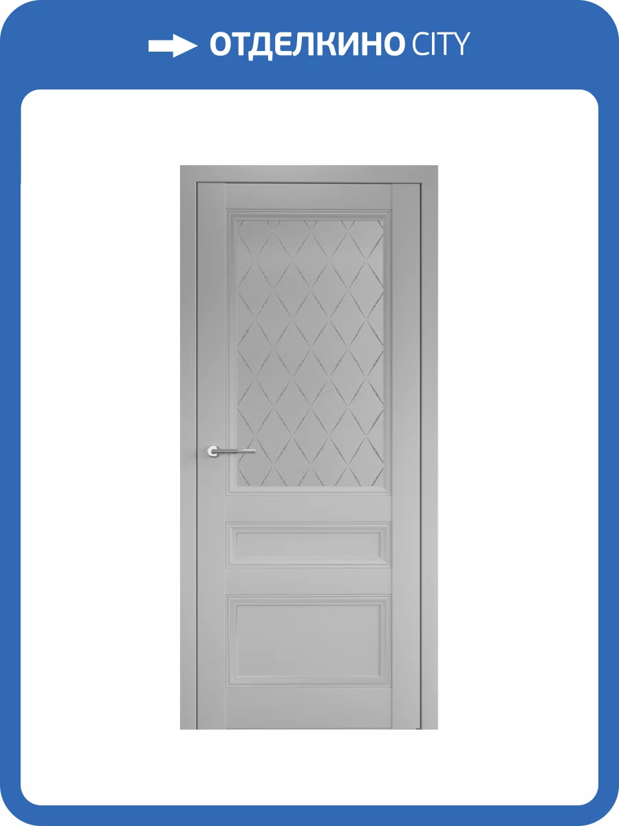 Межкомнатная дверь Albero Византия остеклённая платина 600x2000 фото 2