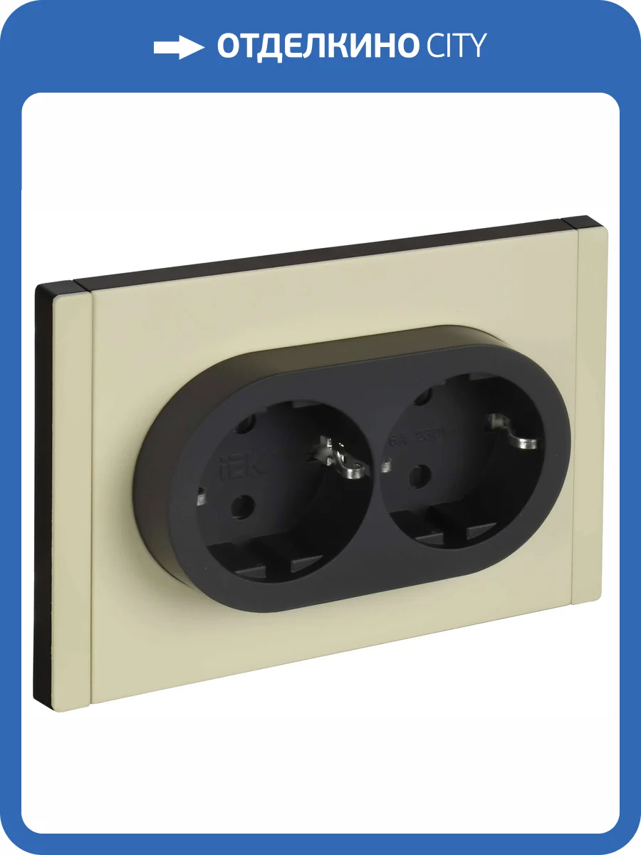 Розетка 2-местная с заземлением и шторками IEK Forte&Piano FP-R24-16-1-M-K41 серый сланец фото 7