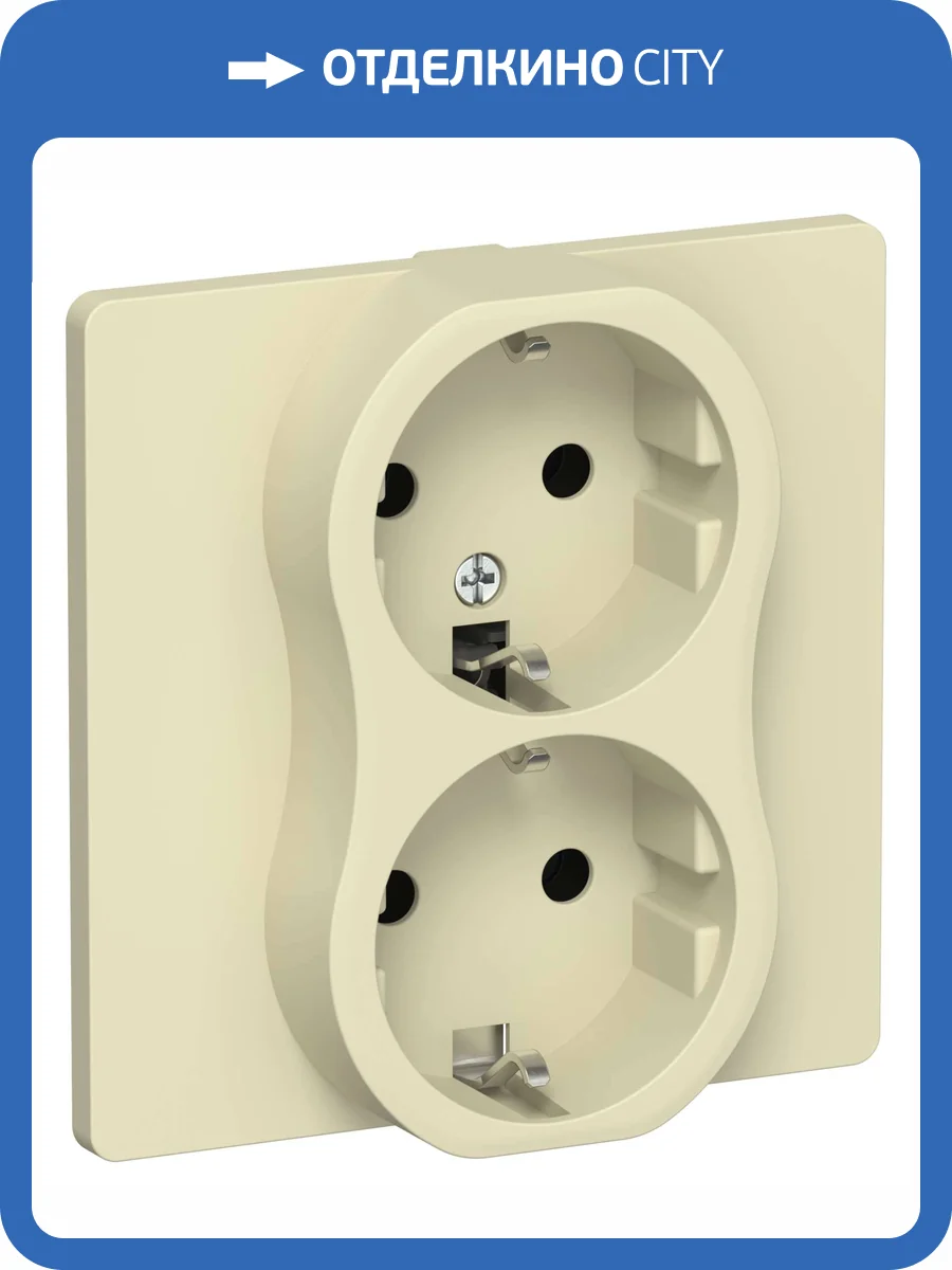 Розетка 2-местная с заземлением IEK Flite FI-R21C-16-K87 навахо фото 2