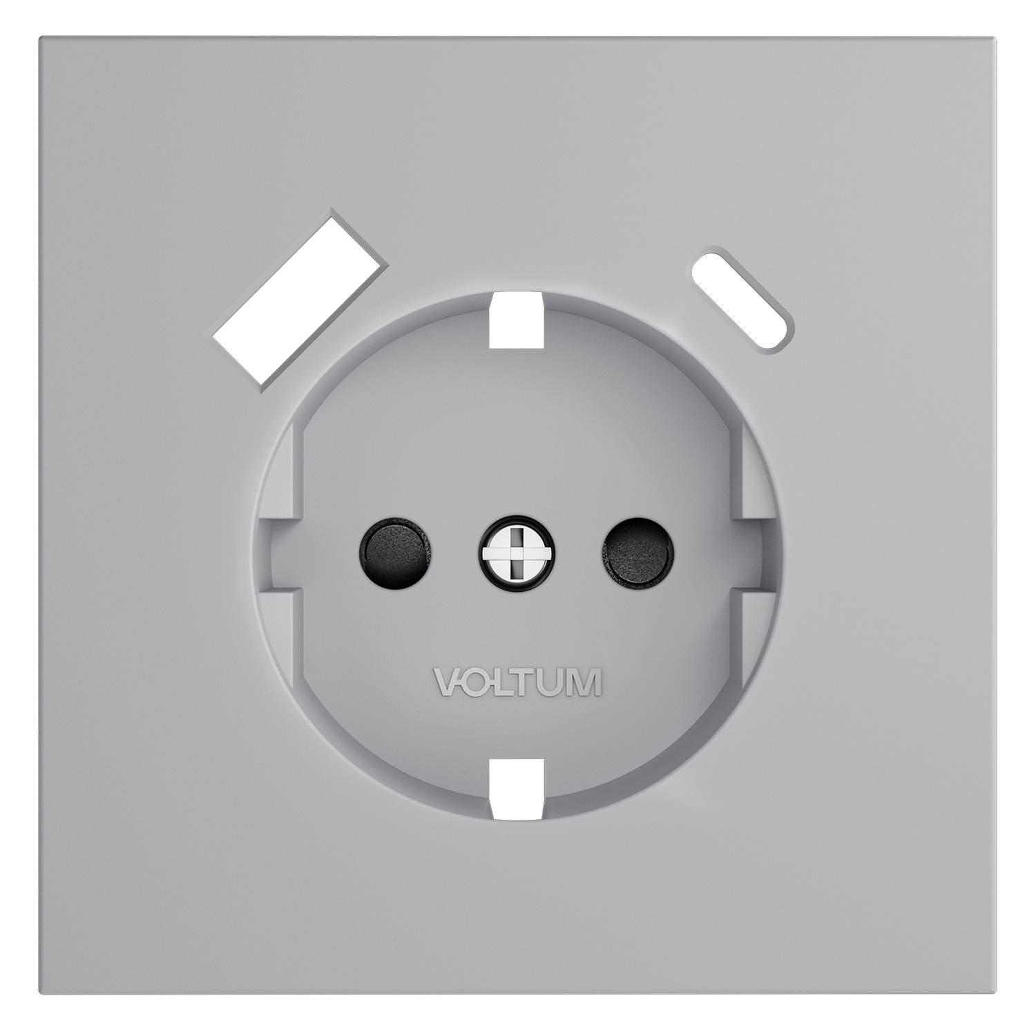 Лицевая панель для розетки с заземлением, шторками и USB Type A+C Voltum S70 VLS001016 серый фото 2