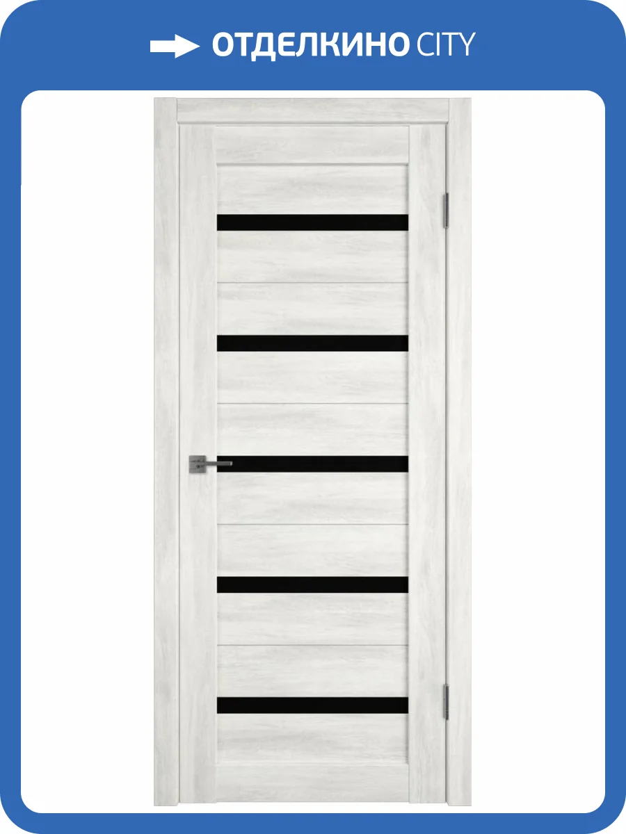 Межкомнатная дверь Владимирская Фабрика Дверей Atum 7 Nord Vellum стекло Black Gloss 900x2000 фото 2