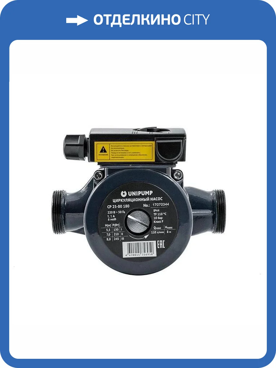 Насос циркуляционный UNIPUMP CP 25-80 180 фото 4