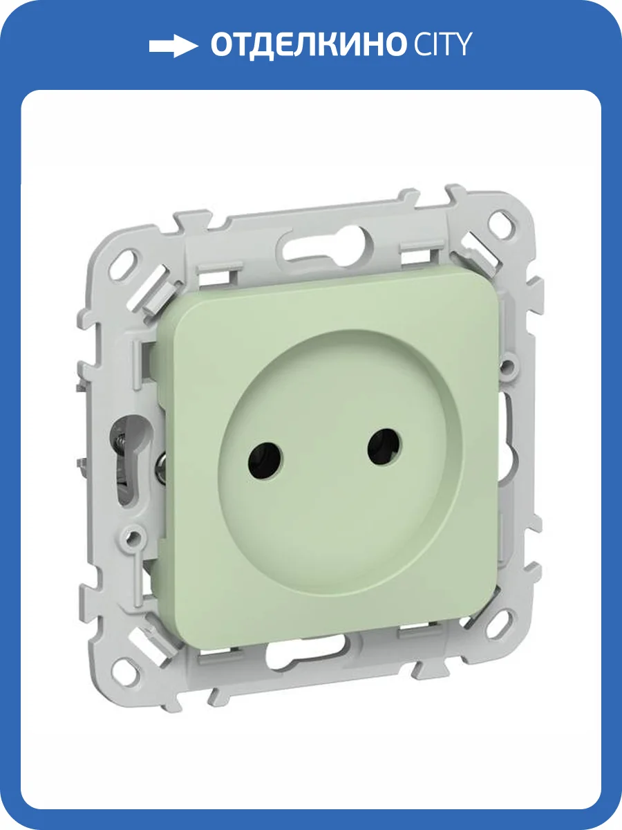 Розетка 1-местная с защитными шторками IEK Flite FI-R13-10-K93 фисташковый фото 2