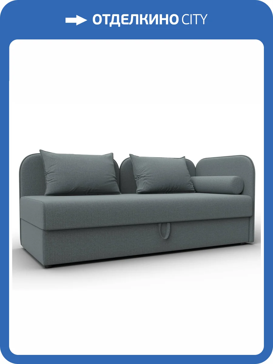 Тахта Лига Диванов Лига-094 НПБ 132527 амур 07 серый, подлокотник справа фото 10