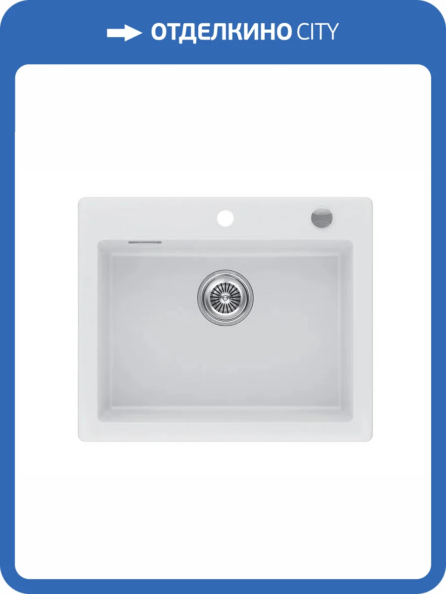 Мойка кухонная Kuchenstern Topkeram 60 302KW30 Keraplus, кристальный белый фото 3