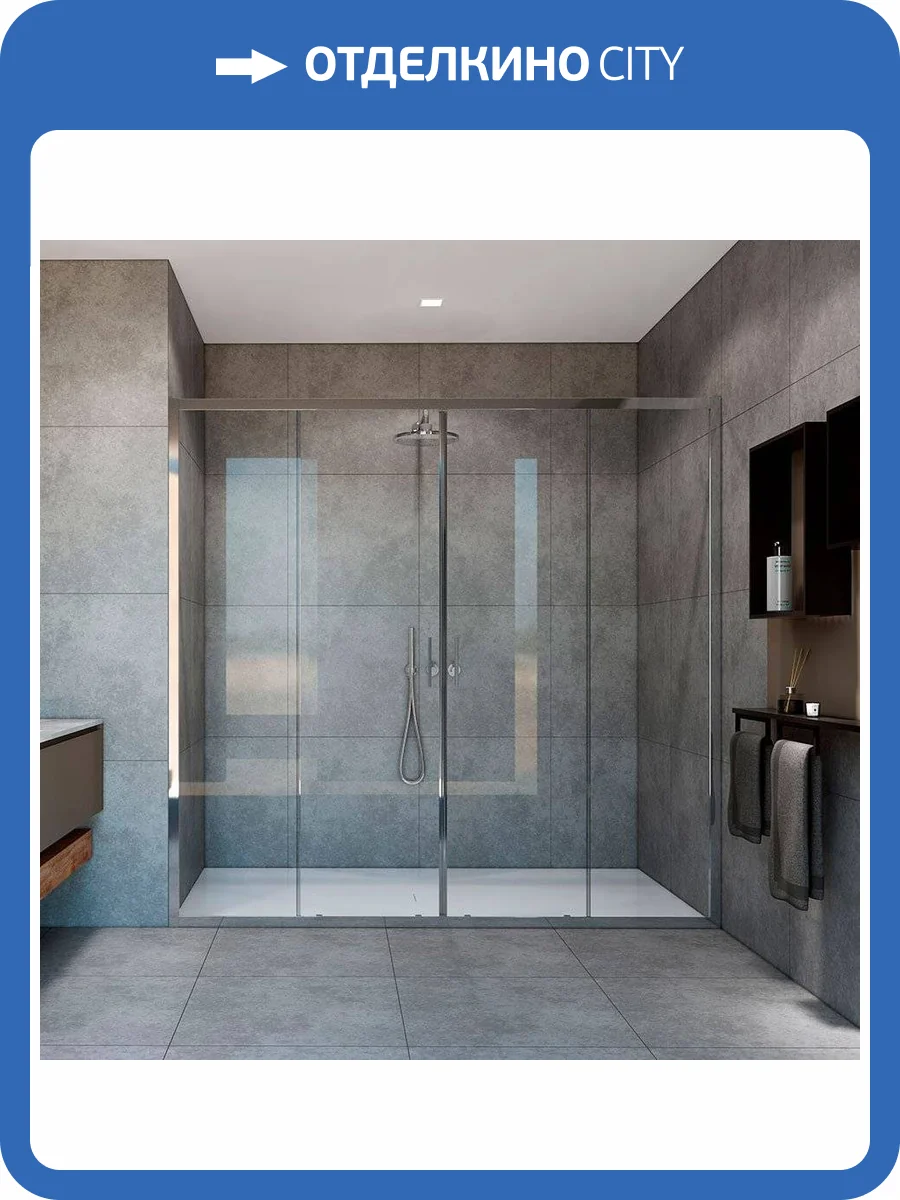 Душевая дверь в нишу Vincea Garda VDS-1G2180CL 180 см, профиль хром, стекло прозрачное фото 8