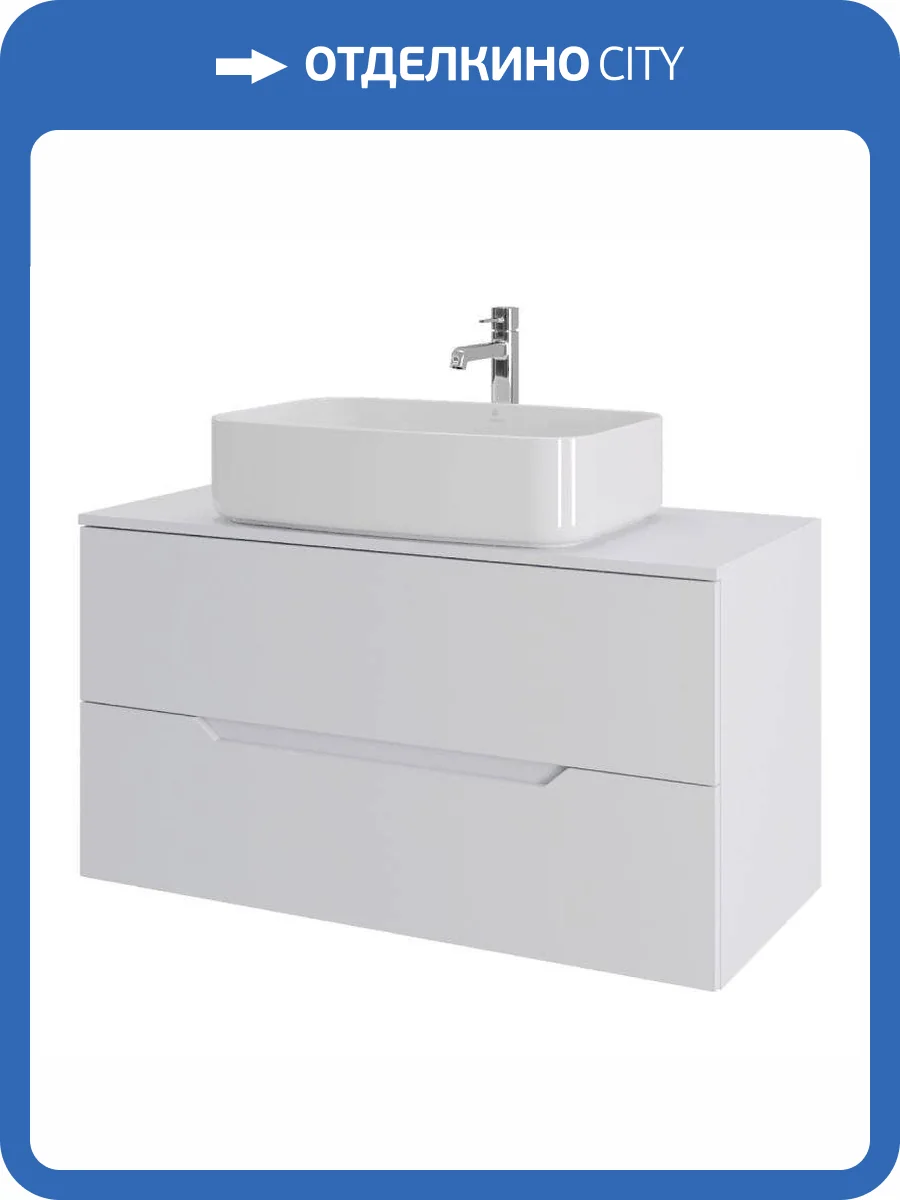 Тумба с раковиной Orange Лайн Li-100TuwMDF+B07-600W белая матовая, 100 см фото 8