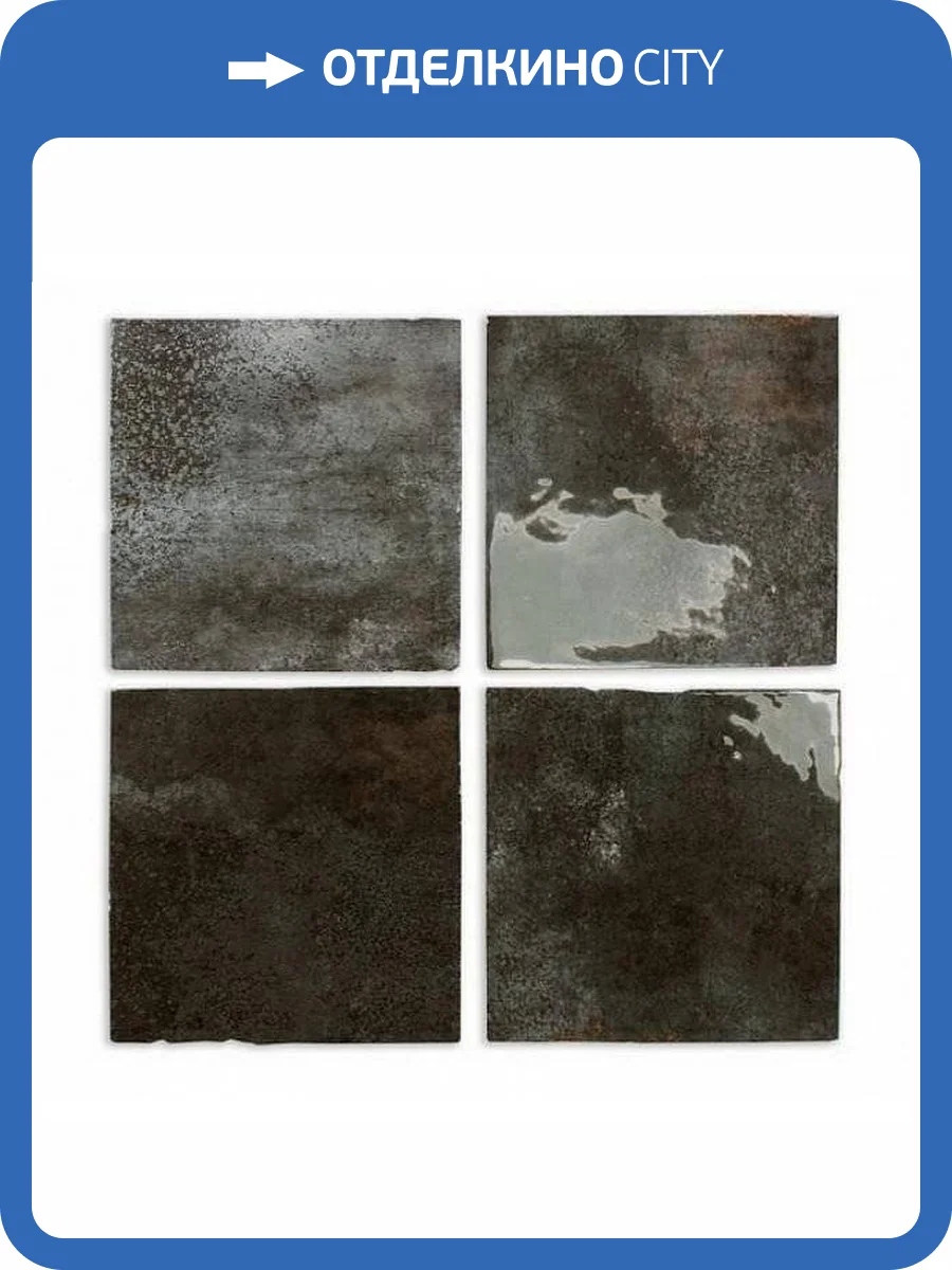 Керамическая плитка Dna Tiles Enamel 123076 Square Charcoal 12.5x12.5 фото 3