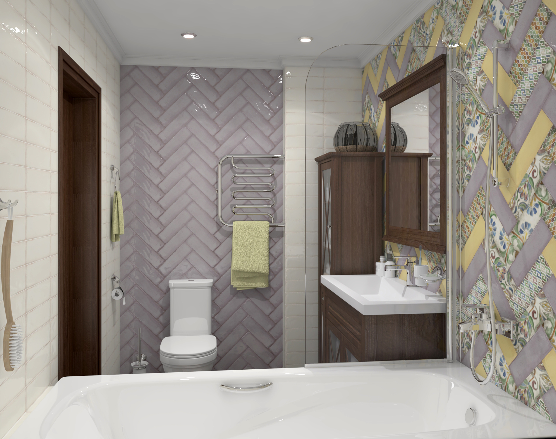 Kerama Marazzi Монпарнас сиреневый;желтый фото 4