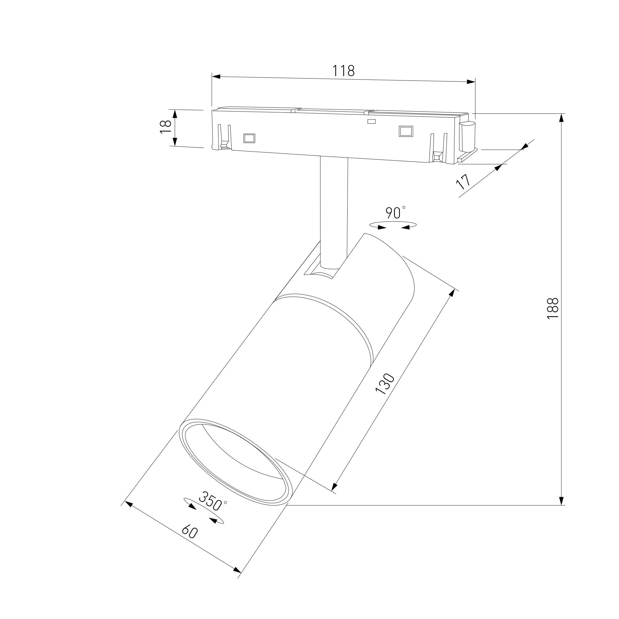 Магнитный трековый светодиодный светильник Elektrostandard Slim Magnetic 85524/01 13W 4000K Kars черный фото 8
