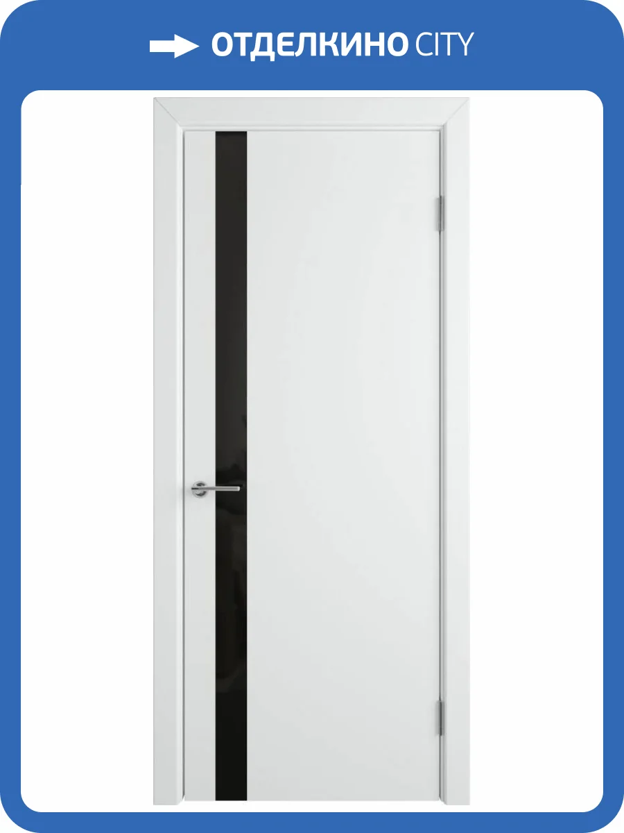 Межкомнатная дверь Владимирская Фабрика Дверей Niuta Ett Polar стекло Black Gloss 600x2000 фото 2
