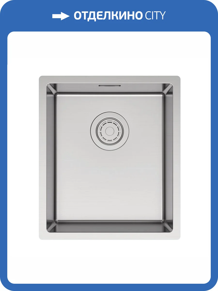 Мойка кухонная Paulmark Lassan 38 Uni LA38-BS Брашированная Сталь, 38x44 фото 4