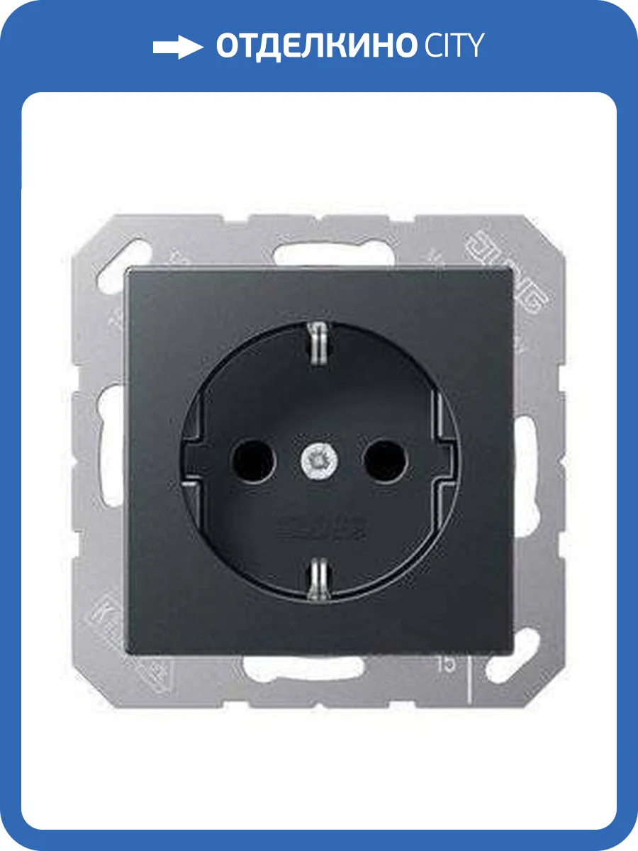 Розетка Jung ECO Profi с/з со шторками 16A 220V безвинтовой зажим EP1420AN Антрацит фото 2