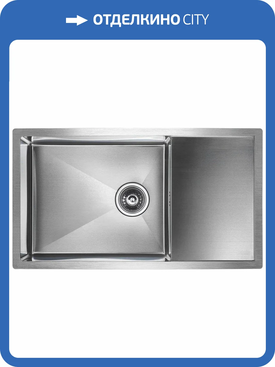 Мойка кухонная Paulmark Wing PM217844-BS брашированная нержавеющая сталь фото 4