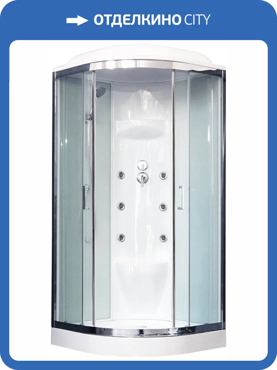 Душевая кабина Royal Bath RB 90HK7-WT-CH с низким поддоном, с сиденьем фото 6