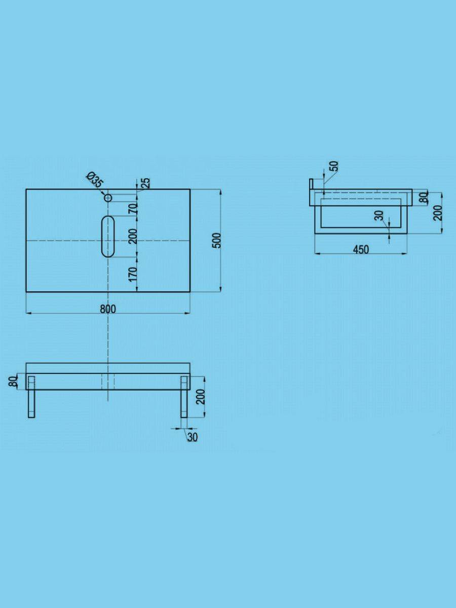 Столешница под раковину Watersense Eva W00292 черный мрамор, 80 см фото 4
