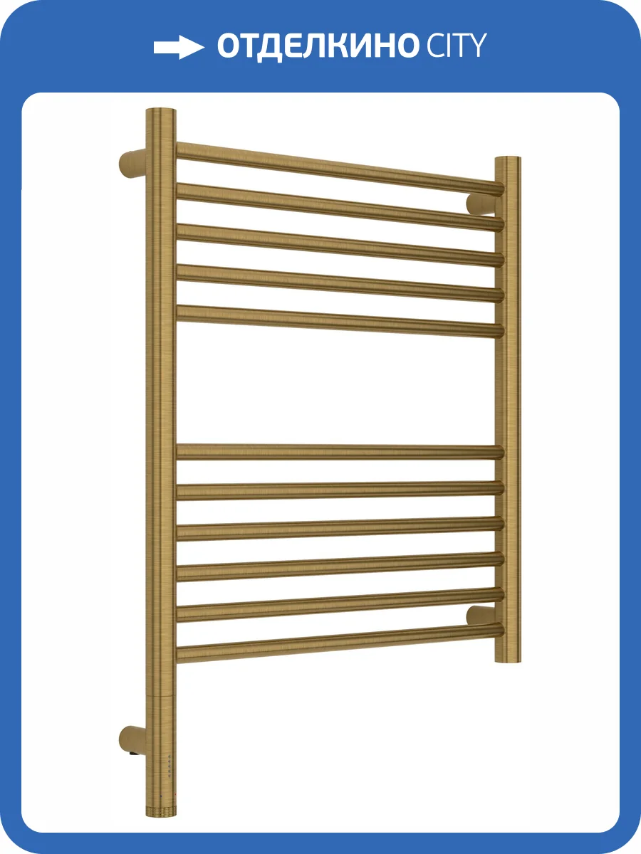 Полотенцесушитель электрический Сунержа Богема 3.1 051-6004-6050 прямой, Состаренная латунь, 60x50 фото 5