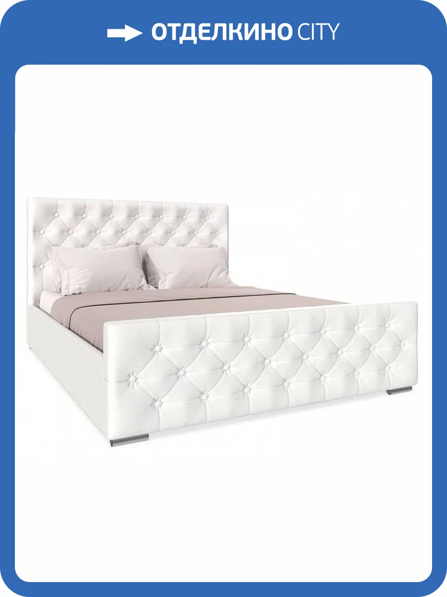 Кровать 1600х2000 НК-Мебель Интеро 72306770 Белый 110x169.4x220.5 фото 2